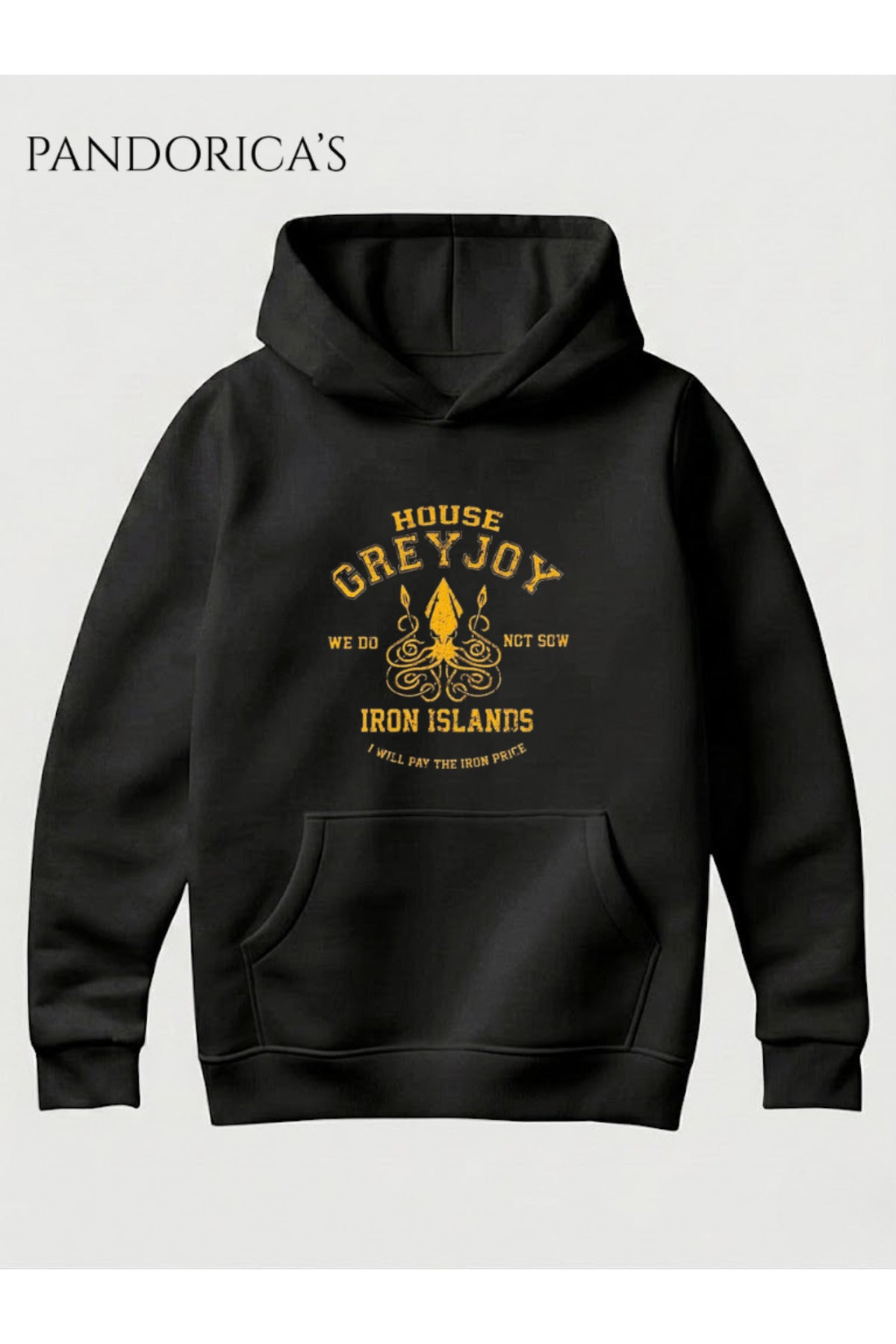 Game Of Thrones House Greyjoy Tasarımı Unisex Kapüşonlu Pamuklu Sweatshirt (Hoodie)