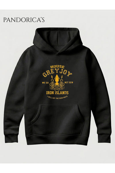 Game Of Thrones House Greyjoy Tasarımı Unisex Kapüşonlu Pamuklu Sweatshirt (Hoodie)