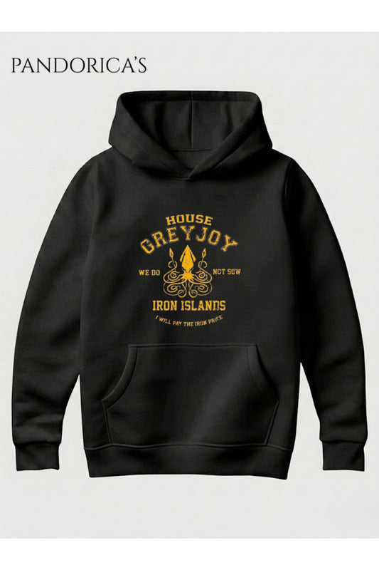 Game Of Thrones House Greyjoy Tasarımı Unisex Kapüşonlu Pamuklu Sweatshirt (Hoodie)