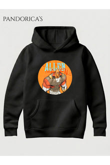 INVINCIBLE Tasarım Serisi "ALLEN THE ALEN" Yazılı Baskılı Unisex Kapüşonlu Pamuklu Sweatshirt (Hoodie)