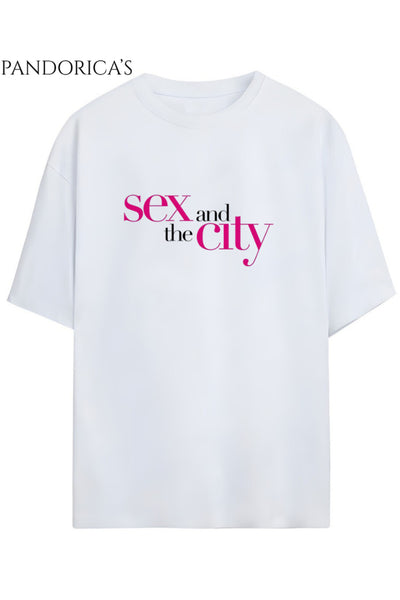 Sex And The City Tasarım Serisi Yazılı Baskılı Relaxed Kalıp Pamuklu Tişört