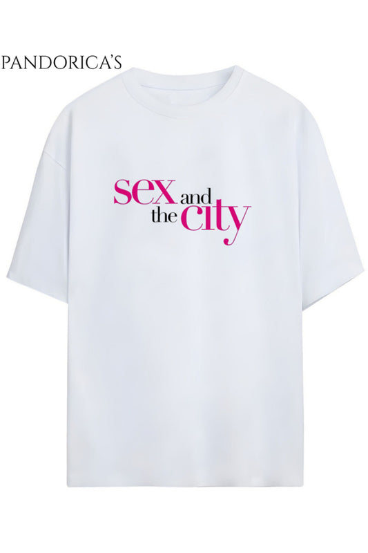 Sex And The City Tasarım Serisi Yazılı Baskılı Relaxed Kalıp Pamuklu Tişört