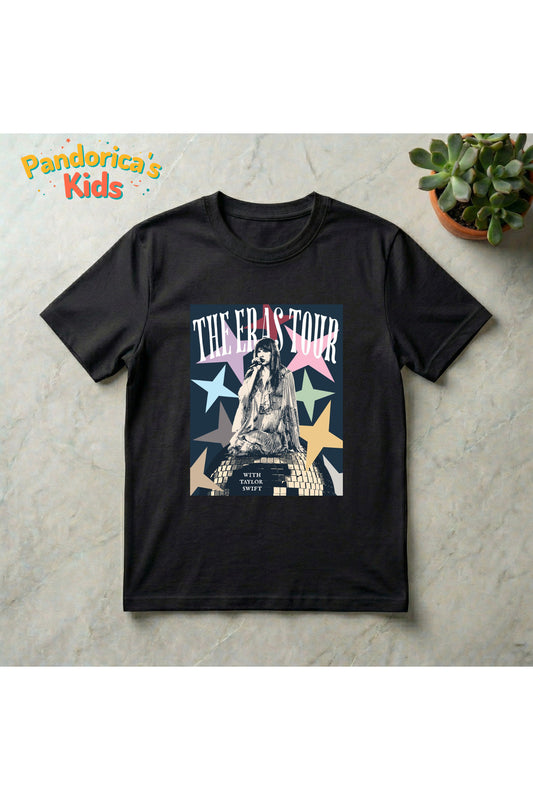 Pandorica's TAYLOR SWIFT THE ERAS TOUR Tasarımı Pamuklu Unisex Çocuk T-shirt