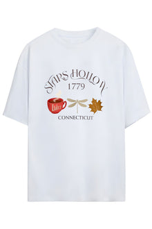 Gilmore Girls Tasarım Serisi İkonik STARS HOLLOW Yazılı Kahve Fincanı Baskılı Pamuklu Unisex Tişört