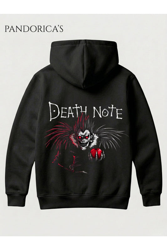 DEATH NOTE ANİME TASARIMI YAZILI RYUK SIRT BASKILI UNISEX KAPÜŞONLU PAMUKLU SWEATSHIRT HOODIE