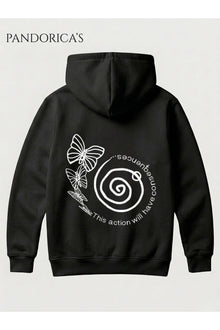 LIFE IS STRANGE Tasarımı "This Action Will Have Consequences..." Yazılı SIRT VE ÖN Baskılı Unisex Kapüşonlu Pamuklu Sweatshirt Hoodie