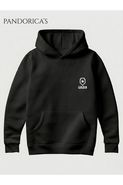 Resident Evil "R.P.D S.T.A.R.S RACOON POLICE DEP." Tasarımı Yazılı SIRT Ve GÖĞÜS Baskılı Unisex Kapüşonlu Pamuklu Gamer Sweatshirt Hoodie