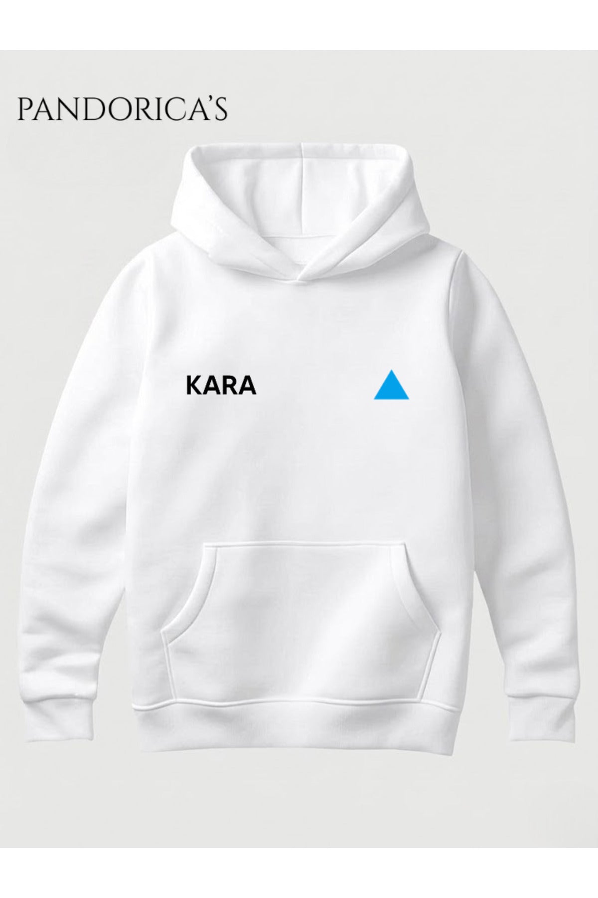 Detroit:become Human Özel Tasarımı "Kara Ax400" Yazılı Ön Ve Sırt Baskılı Unisex Kapüşonlu Pamuklu Sweatshirt Hoodie