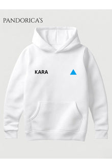 DETROIT:BECOME HUMAN Özel Tasarımı "KARA AX400" Yazılı ÖN VE SIRT Baskılı Unisex Kapüşonlu Pamuklu Sweatshirt Hoodie