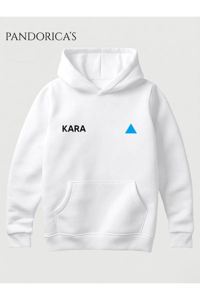 DETROIT:BECOME HUMAN Özel Tasarımı "KARA AX400" Yazılı ÖN VE SIRT Baskılı Unisex Kapüşonlu Pamuklu Sweatshirt Hoodie