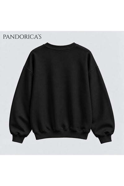 Unisex Düz Baskısız Bisiklet Yaka 3 İplik Şardonlu Pamuklu Relaxed Sweatshirt Kışlık