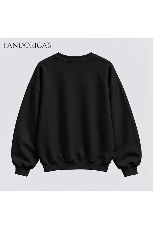 Unisex Düz Baskısız Bisiklet Yaka 3 İplik Şardonlu Pamuklu Relaxed Sweatshirt Kışlık