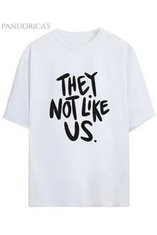 Kendrick Lamar " THEY NOT LIKE US " Tasarımı Yazılı Baskılı Yazılı Pamuklu Unisex Tişört