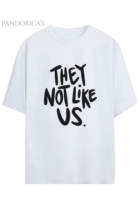 Kendrick Lamar " THEY NOT LIKE US " Tasarımı Yazılı Baskılı Yazılı Pamuklu Unisex Tişört