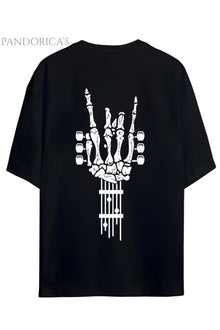 Pandorica's ROCK TASARIM SERİSİ Yazılı Gitar Baskılı Unisex Pamuklu Relaxed Kalıp T-shirt