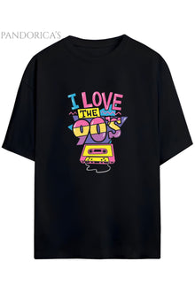 Pandorica's 90lar "I LOVE 90'S" Yazılı Baskılı Retro Tasarım Serisi Unisex Pamuklu Tişört