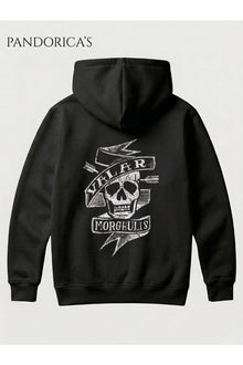 Game Of Thrones "VALAR MORGHULIS" Tasarımı Yazılı Sırt ve Ön Baskılı Unisex Kapüşonlu Pamuklu Sweatshirt (Hoodie)
