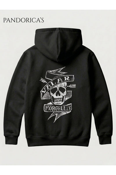 Game Of Thrones "VALAR MORGHULIS" Tasarımı Yazılı Sırt ve Ön Baskılı Unisex Kapüşonlu Pamuklu Sweatshirt (Hoodie)