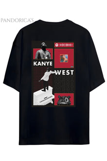Pandorica's Kanye West Tasarımı Sırt Baskılı Unisex Pamuklu T-shirt