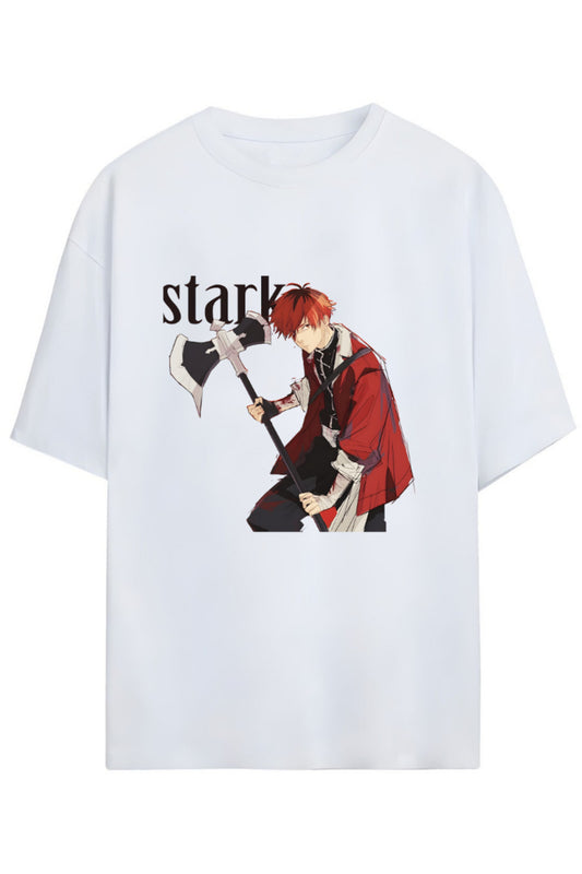 Frieren: Beyond Journey's End (Sousou no Frieren) "STARK" Baskılı Yazılı Pamuklu Unisex Tişört