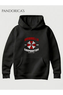 Resident Evil "UMBRELLA CORPORATION T-VIRUS" Tasarımı Yazılı Baskılı Unisex Kapüşonlu Pamuklu Gamer Sweatshirt Hoodie