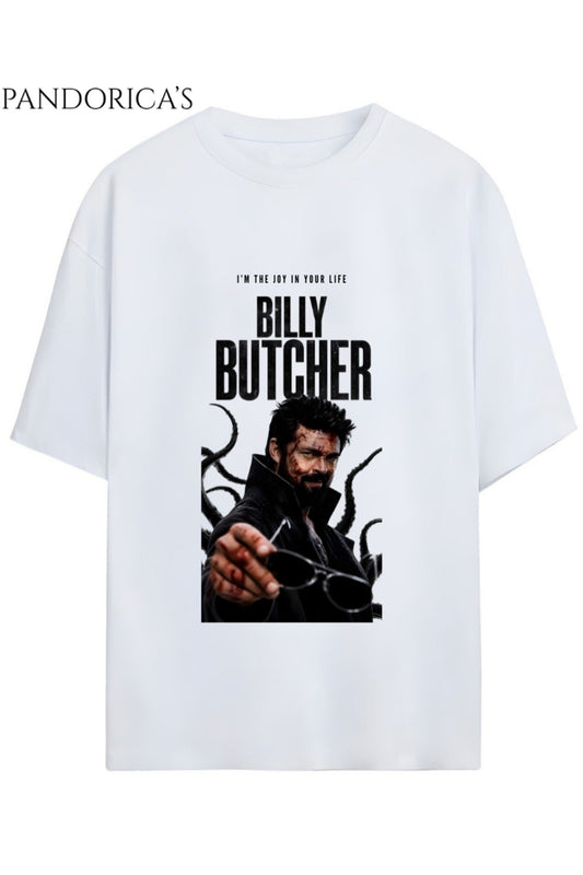 The Boys Tasarım Serisi Billy Butcher Baskılı Yazılı Tişört Tasarımı Unisex Pamuklu Tişört