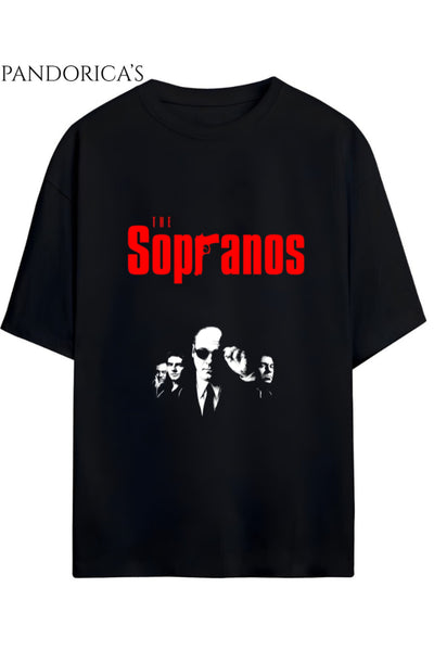 THE SOPRANOS Tasarımı Yazılı Baskılı Unisex Pamuklu Relaxed Kalıp T-shirt