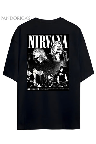 Pandorica's Nirvana Tasarımı Sırt Baskılı Unisex Pamuklu T-shirt