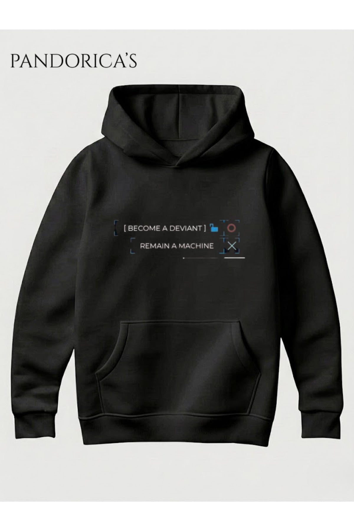 Siyah Detroit:become Human Seçim Anı Tasarımı "I'm Alive" Yazılı Ön Ve Sırt Baskılı Unisex Kapüşonlu Pamuklu Sweatshirt Hoodie - 167