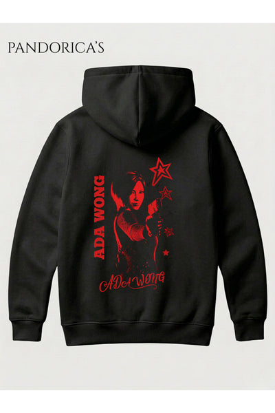 Resident Evil "Ada Wong" Tasarımı Yazılı SIRT Baskılı Unisex Kapüşonlu Pamuklu Gamer Sweatshirt Hoodie