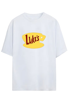 Gilmore Girls Tasarım Serisi "LUKE'S" Yazılı Baskılı Pamuklu Unisex Tişört