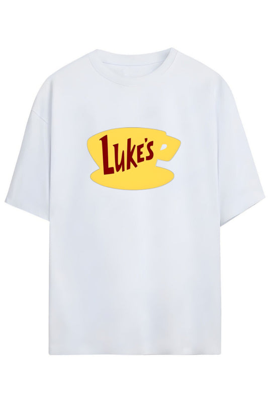 Gilmore Girls Tasarım Serisi "LUKE'S" Yazılı Baskılı Pamuklu Unisex Tişört