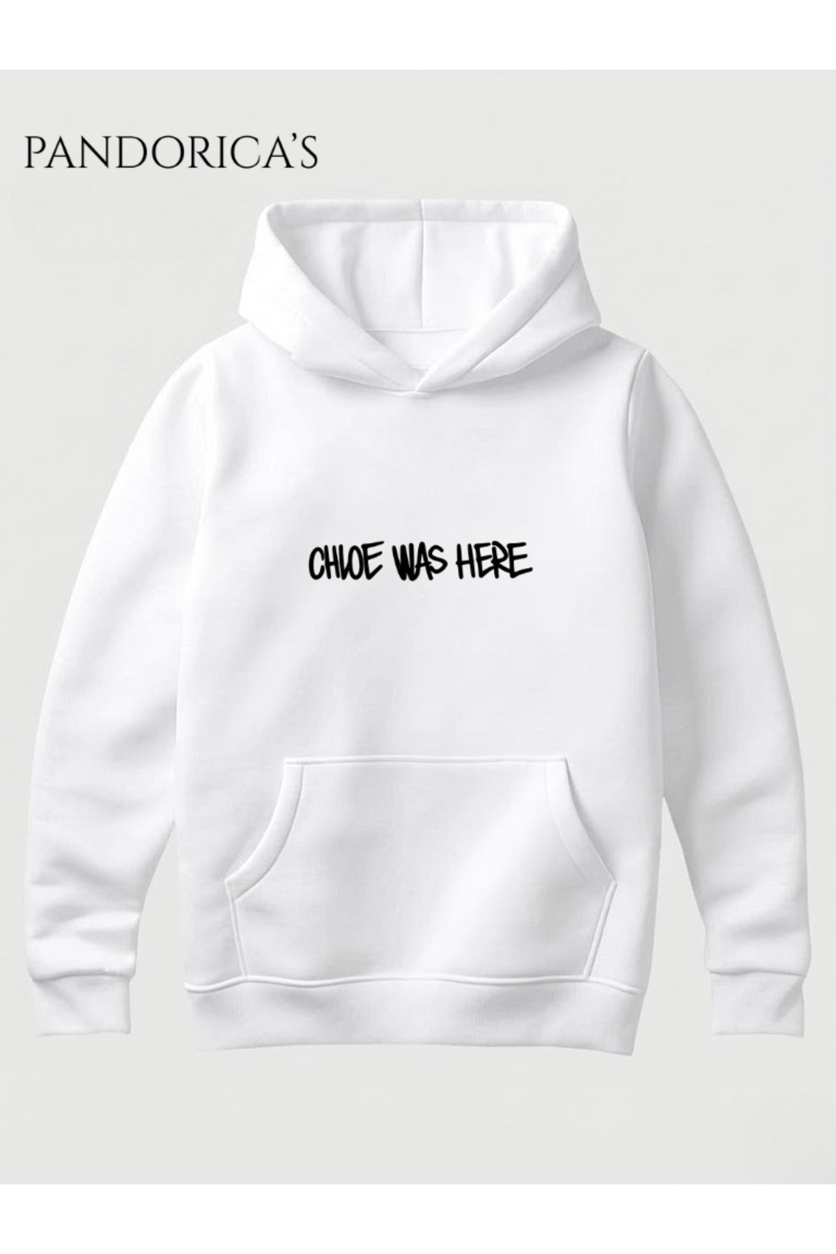 Life Is Strange Tasarımı "Chloe Was Here" Yazılı Baskılı Unisex Kapüşonlu Pamuklu Sweatshirt Hoodie