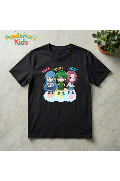 Pandorica's Kpop İblis Avcıları (Demon Hunters) Tasarımı Pamuklu Unisex Çocuk T-shirt