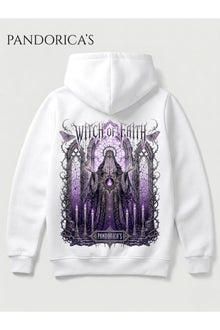 DARK SOULS Özel Tasarım Serisi "WITCH OF FAITH" Yazılı Sırt Baskılı Unisex Pamuklu Kapüşonlu Sweatshirt Hoodie