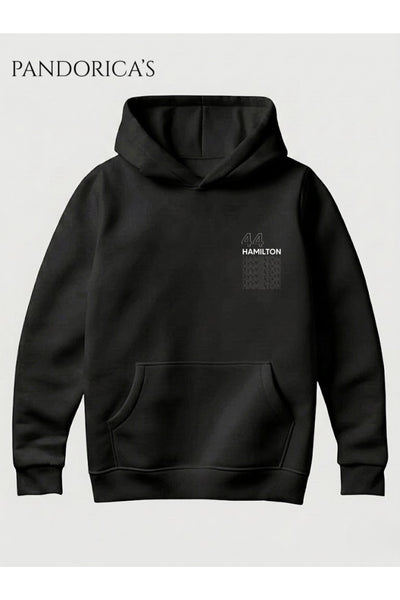 DİNO Tasarım Serisi "TROUBLE MAKER 96" Yazılı Sırt Dinazor Baskılı Unisex Kapüşonlu Pamuklu Sweatshirt (Hoodie)