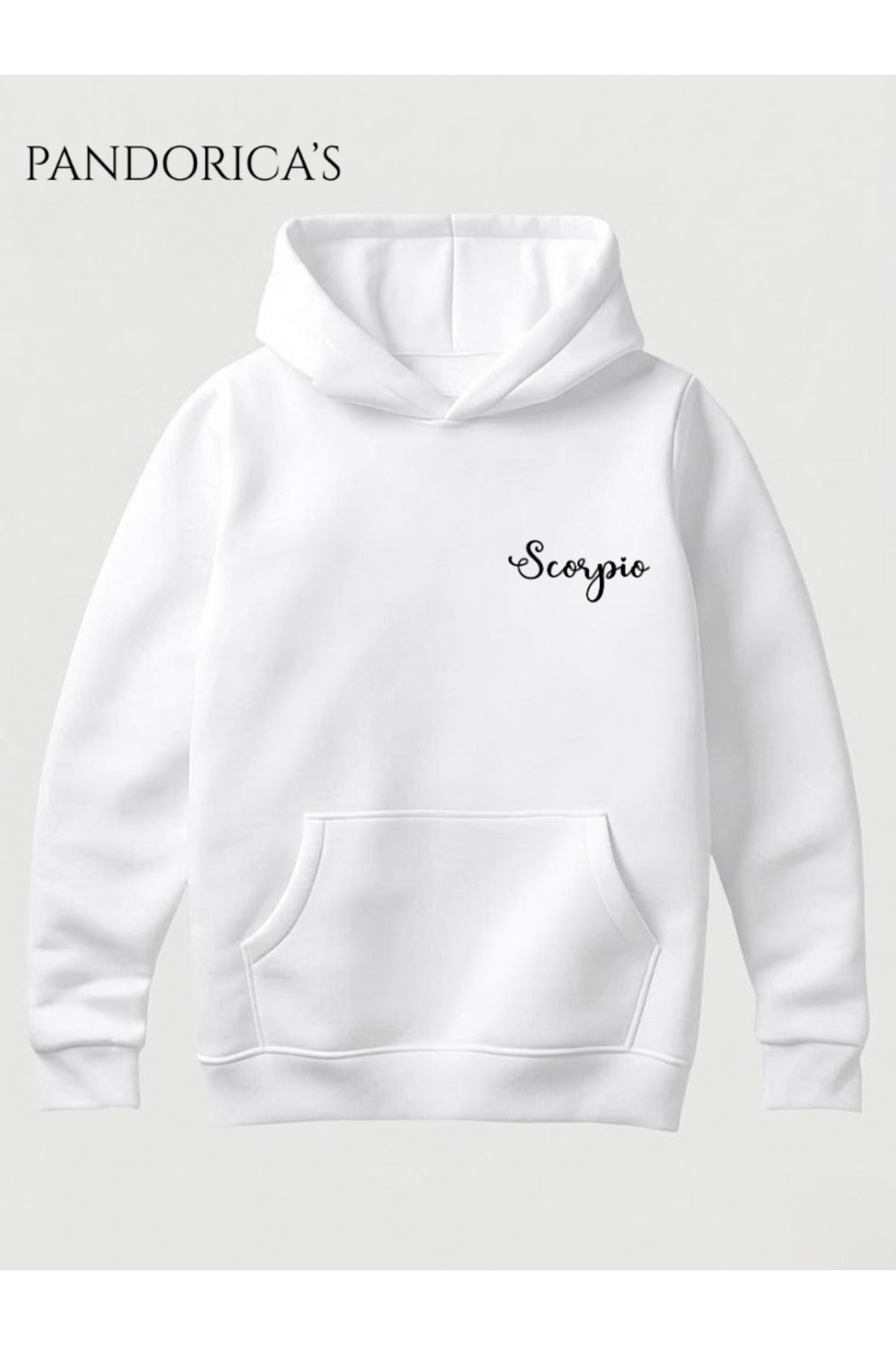 Akrep Burcu Zodyak Takımyıldız Sırt Ve Göğüs Baskılı Kapüşonlu Pamuklu Sweatshirt – Scorpio (Hoodie)
