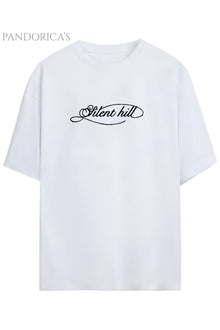 Pandorica's SILENT HILL Tasarımı Sırt ve Ön Baskılı Unisex Pamuklu T-shirt
