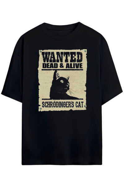 Schrödinger'in Kedisi İronik Tasarim Unisex Pamuklu T-shirt