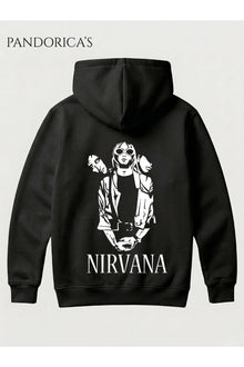 NIRVANA Tasarımı Yazılı SIRT Baskılı Unisex Kapüşonlu Pamuklu Sweatshirt Kanguru Cep Hoodie