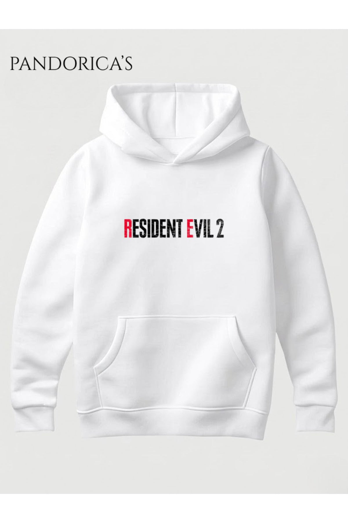 Resident Evil 2 "Straight Outta Raccoon City" Tasarımı Yazılı Sırt Ve Ön Baskılı Unisex Kapüşonlu Pamuklu Gamer Sweatshirt Hoodie