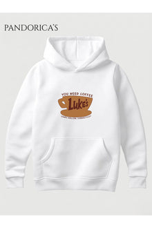 GILMORE GIRLS İkonik "LUKE'S" Tasarımı Yazılı Baskılı Unisex Kapüşonlu Pamuklu Sweatshirt Hoodie