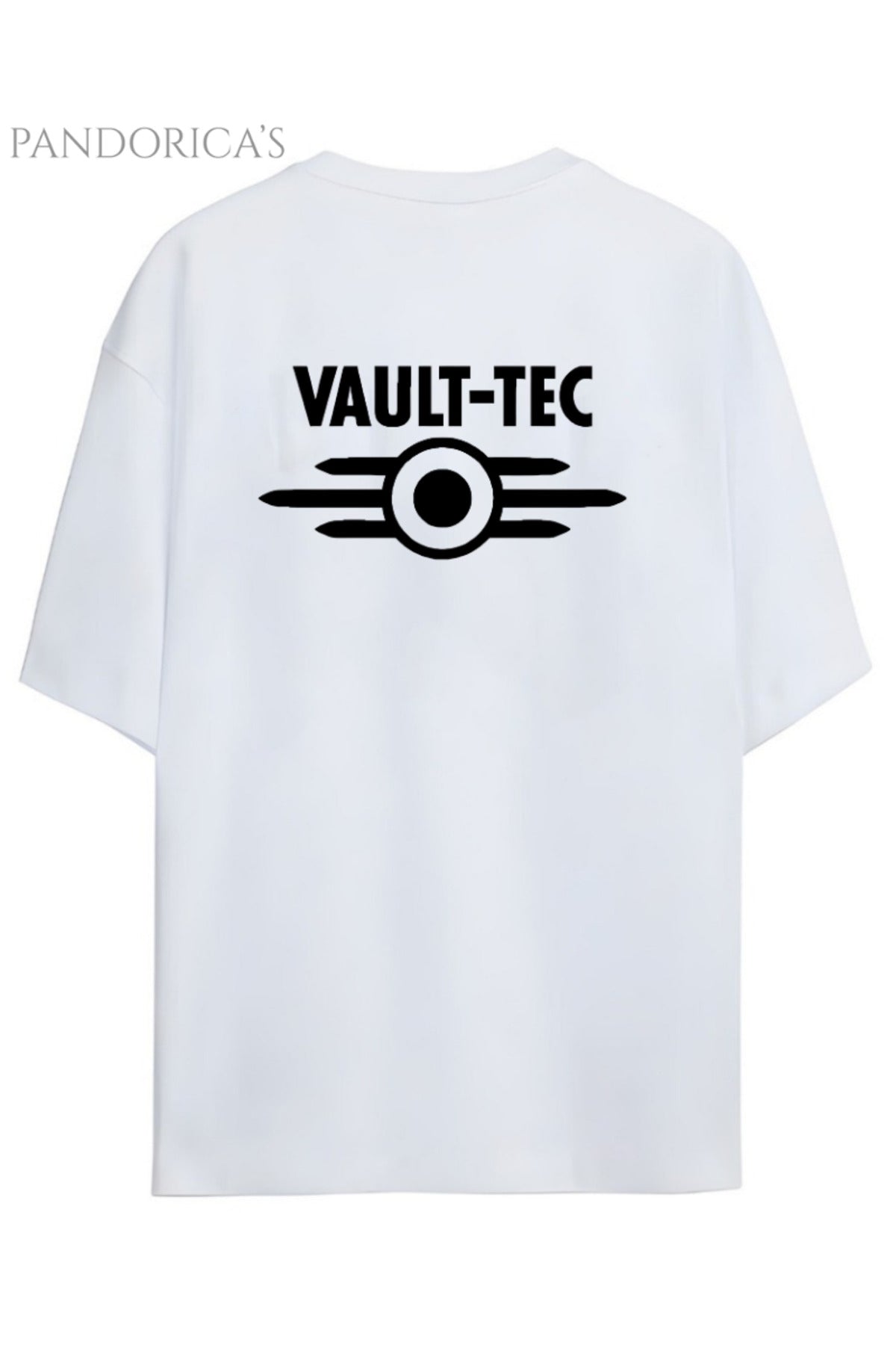Beyaz Fallout Tasarımı Nuka Cola & Vault-Tech Yazılı Sırt Ve Göğüs Baskılı Pamuklu Unisex Tişört - 33