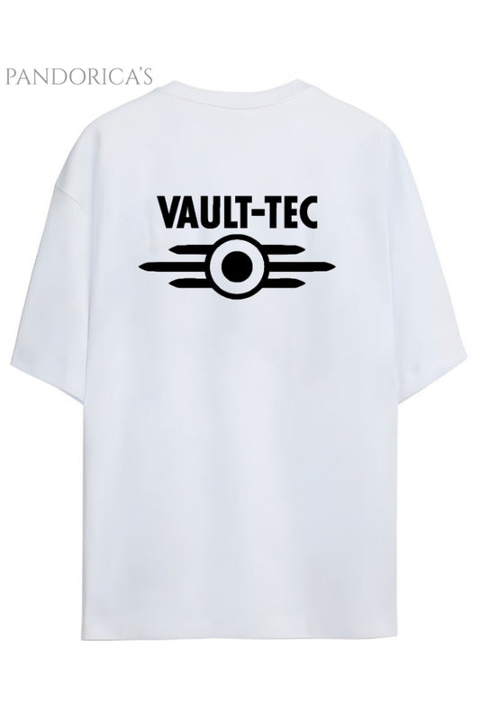 FALLOUT TASARIMI NUKA COLA & VAULT-TECH YAZILI SIRT VE GÖĞÜS BASKILI PAMUKLU UNISEX TİŞÖRT
