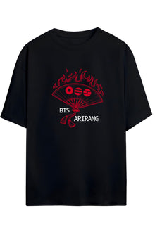 BTS K-Pop Baskılı "ARIRANG" Yazılı Relaxed Kalıp Pamuklu Unisex Tişört