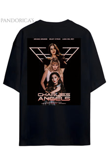 Pandorica's Miley Cyrus Ariana Grande Lana Del Rey Angels Sırt&Göğüs Baskılı Unisex Pamuklu T-shirt