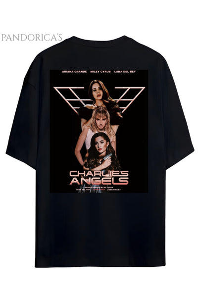 Pandorica's Miley Cyrus Ariana Grande Lana Del Rey Angels Sırt&Göğüs Baskılı Unisex Pamuklu T-shirt