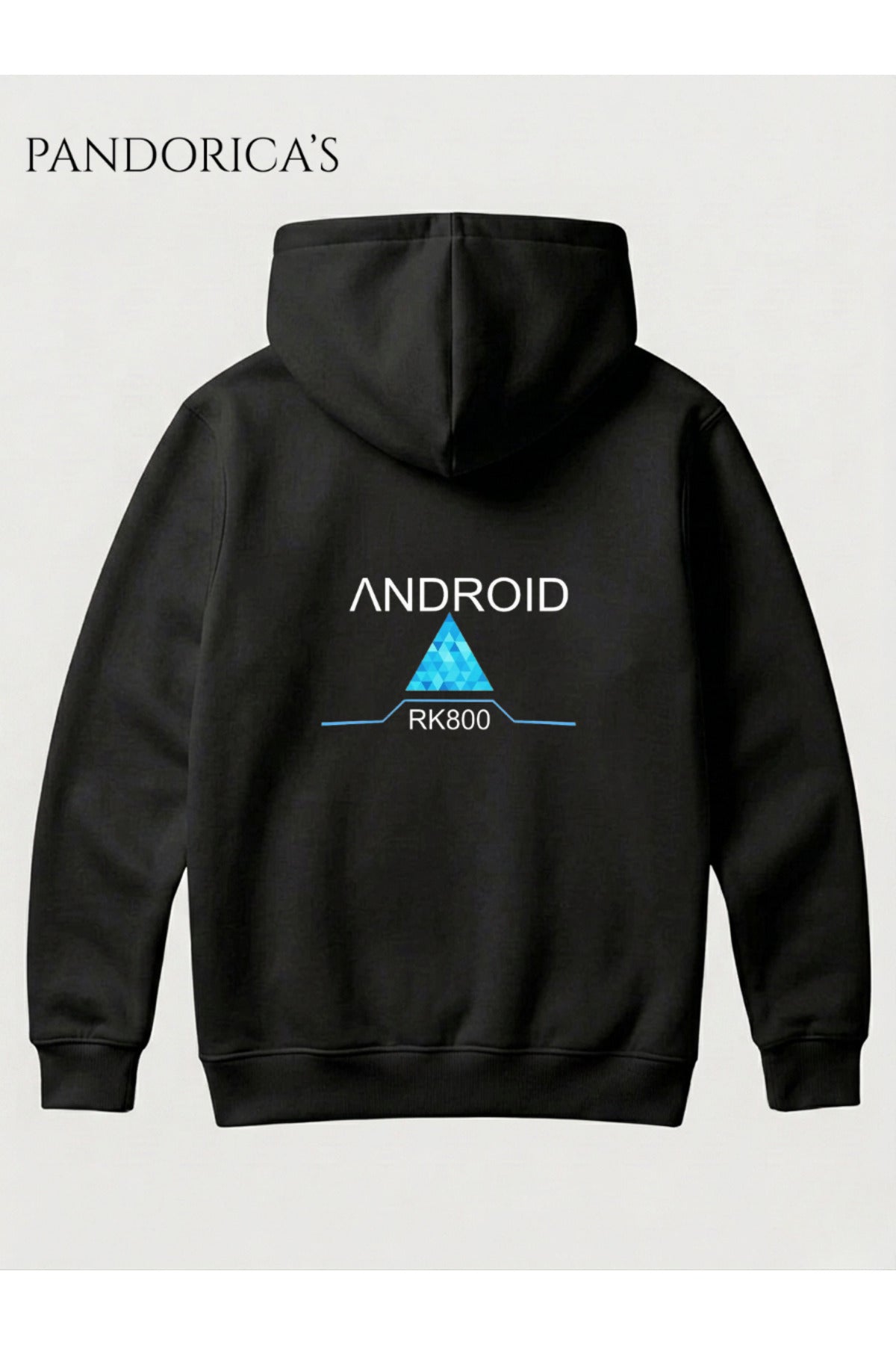 Detroit: Become Human Özel Tasarımı "Connar Rk800" Yazılı Ön Ve Sırt Baskılı Unisex Kapüşonlu Pamuklu Sweatshirt Hoodie