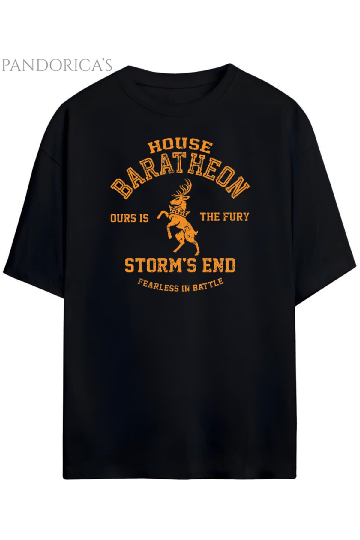 Pandorica's Game Of Thrones Tasarımı House Baratheon Baskılı Unisex Pamuklu T-Shirt