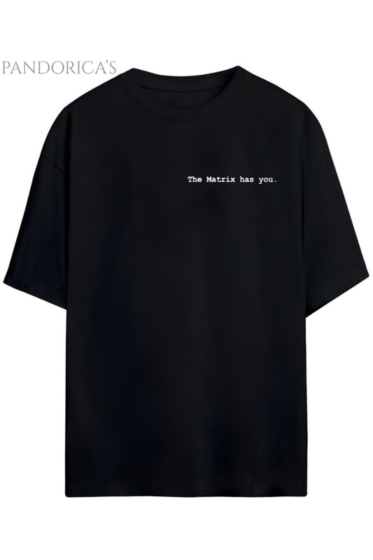 Pandorica's The Matrix Tasarımı Sırt ve Göğüs Baskılı Unisex Pamuklu T-shirt